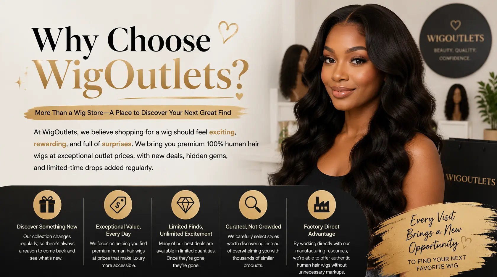Why Choose WigOutlets? — Every Visit, A Better Find.