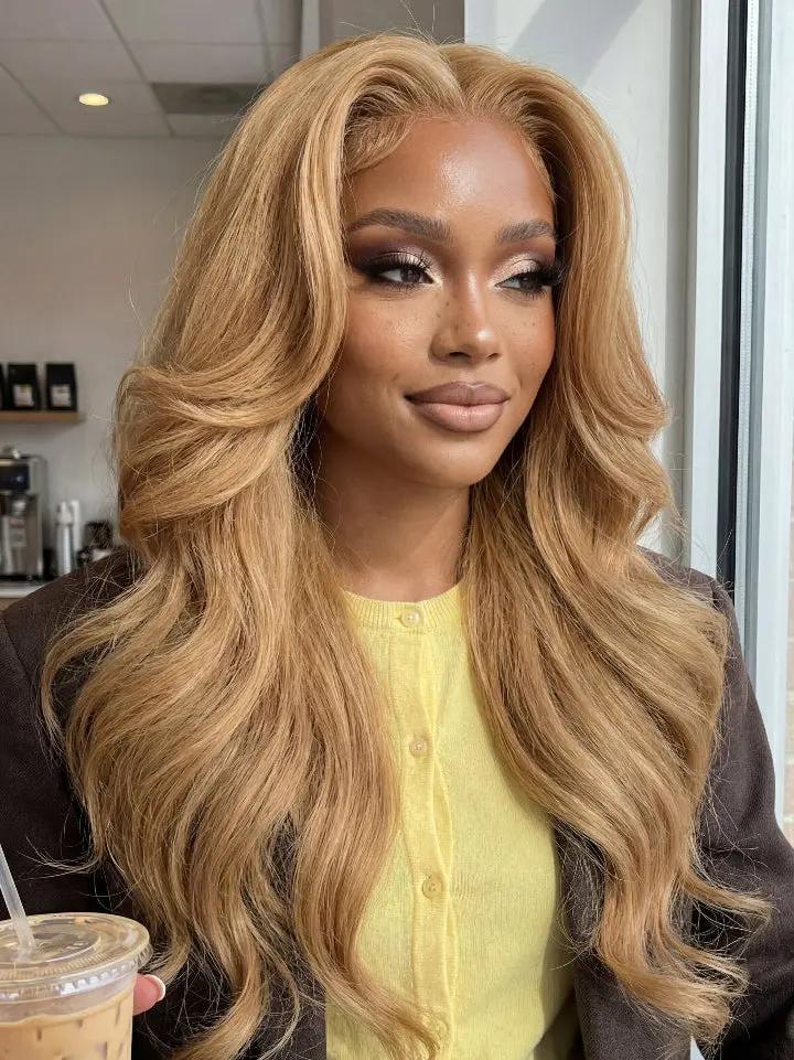 Honey Blonde Body Wave Wig 13x4 Lace Front Human Hair Wigs