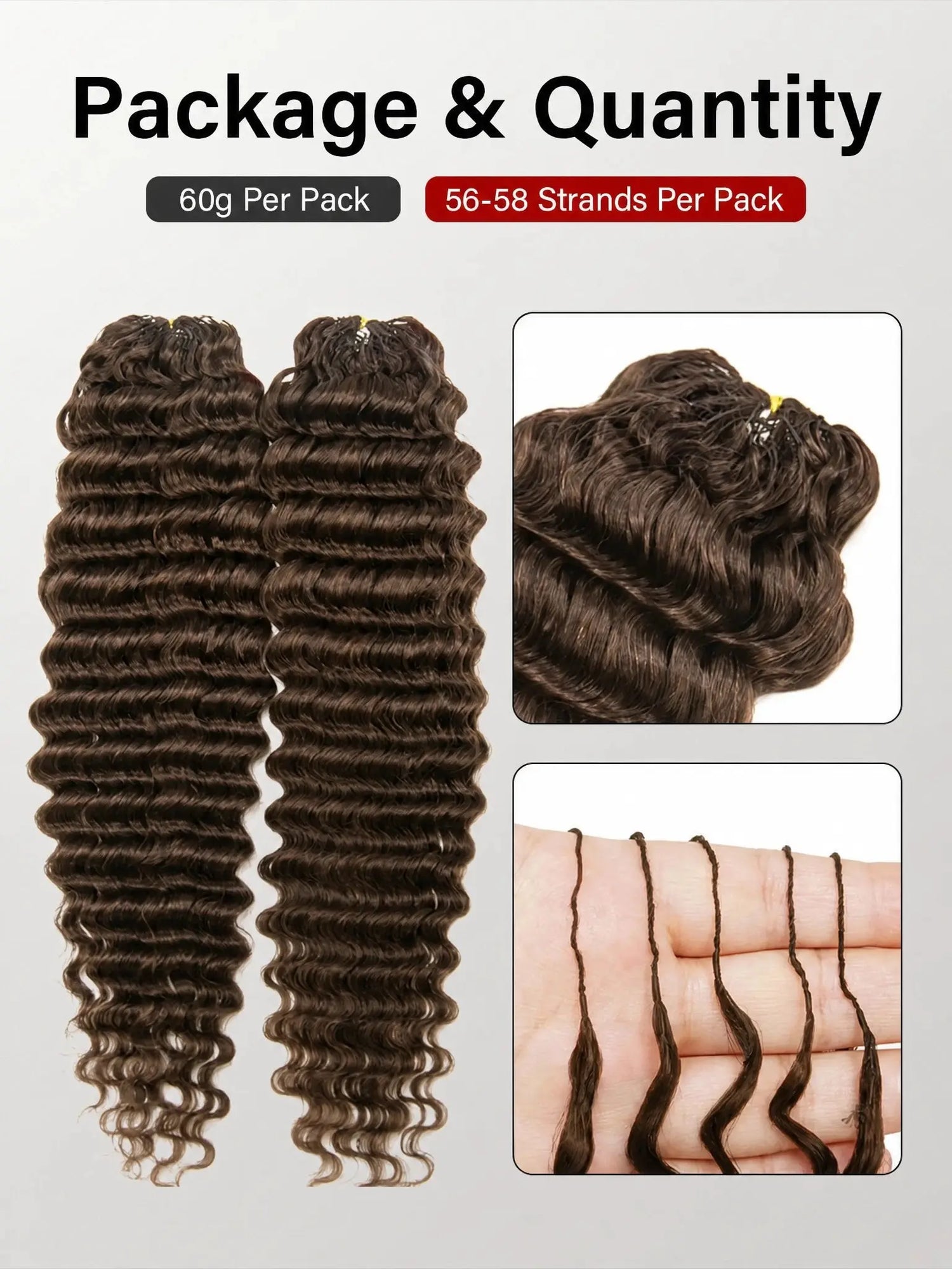 Chocolate Brown Crochet Hair Extension Deep Wave Human Hair Extensions