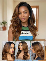 black brown ombre human hair wig 13x4 lace front wigs body wave | WigOutlets