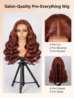 reddish brown wig body wave lace front human hair wigs | WigOutlets