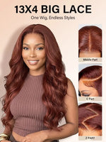 reddish brown wig body wave lace front human hair wigs | WigOutlets