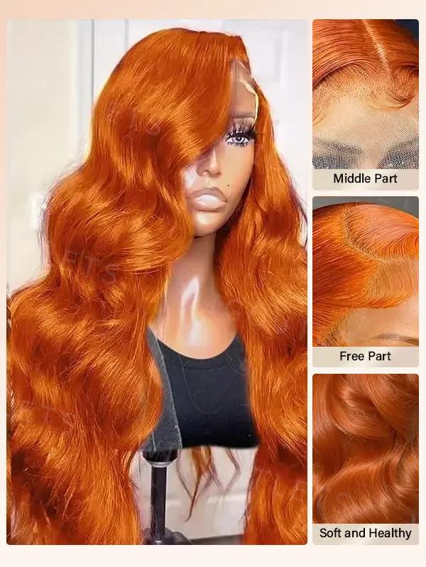 Detailed view of the Wig Outlets 13x6 Body Wave Lace Front 