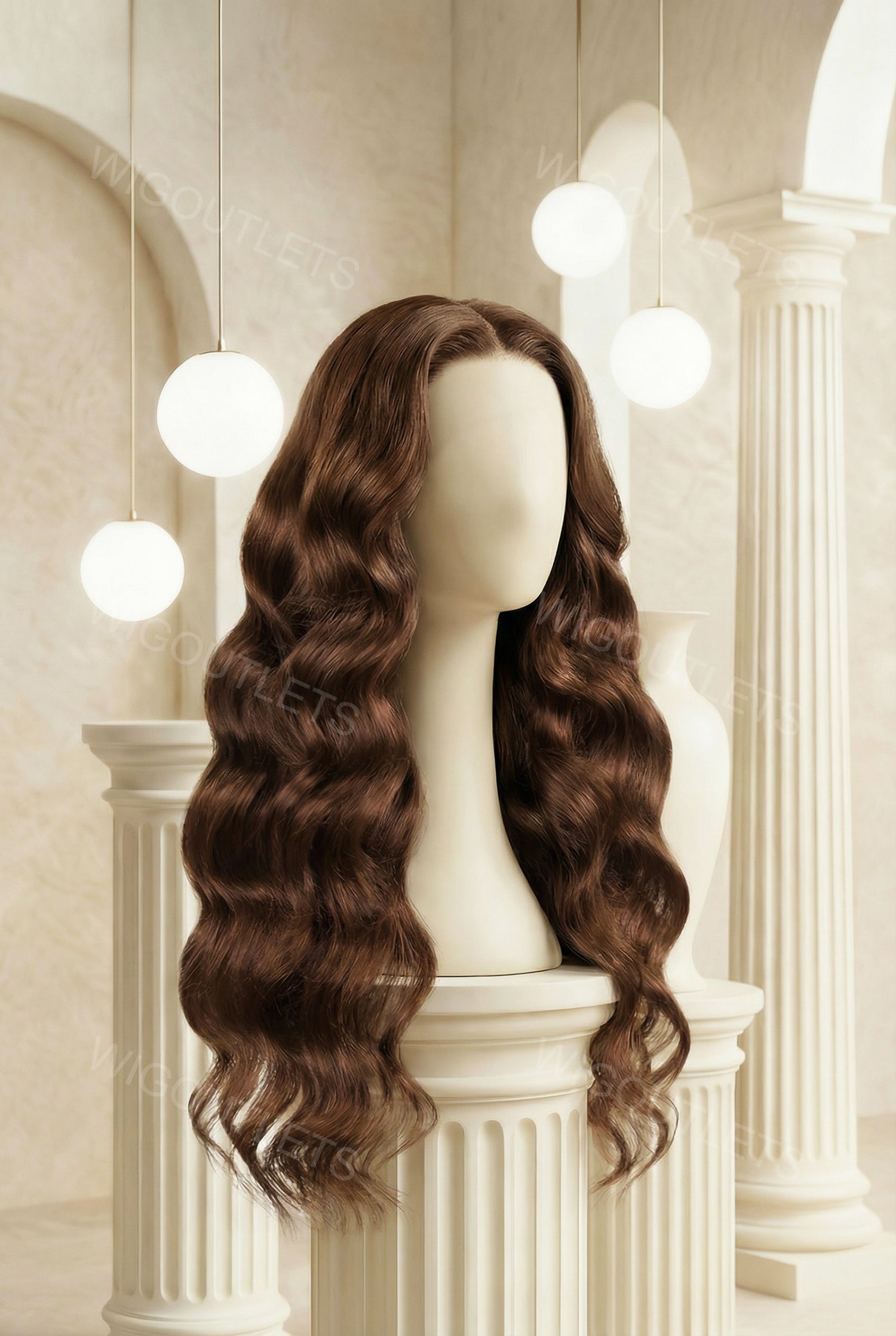 Long Chocolate Brown Glueless Wig Body Wave 13x4 Lace Front Wigs