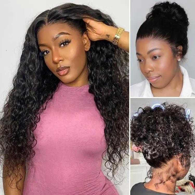 water wave human hair wig