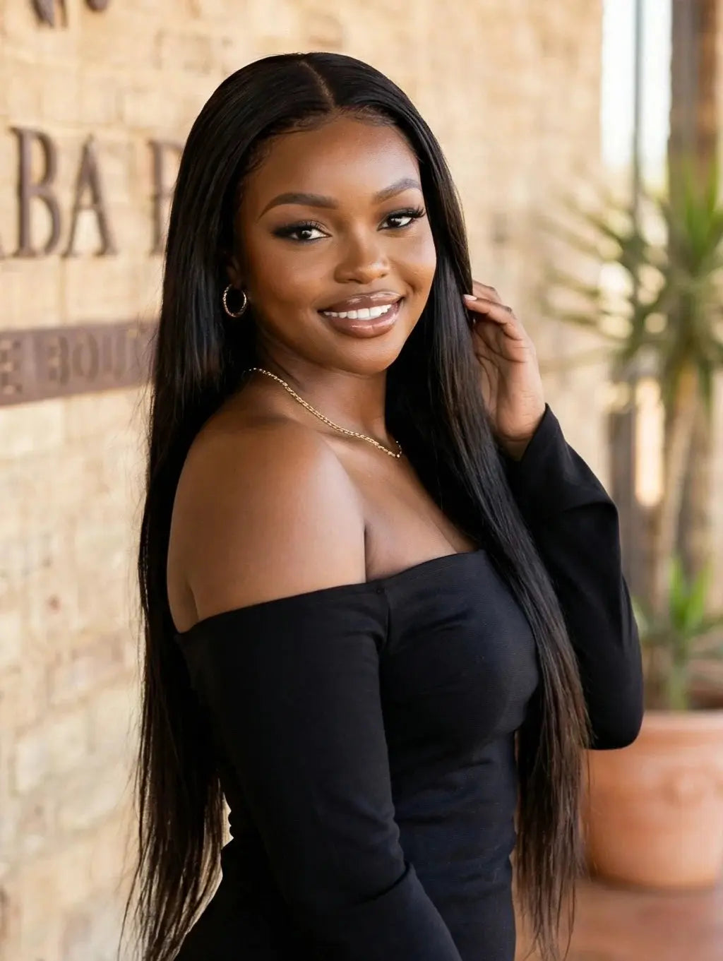Wear & Go Glueless Wig Straight 4x4 Lace Closure Wigs Human Hair