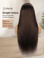 wigoutlets chocolate brown straight human hair wig back view