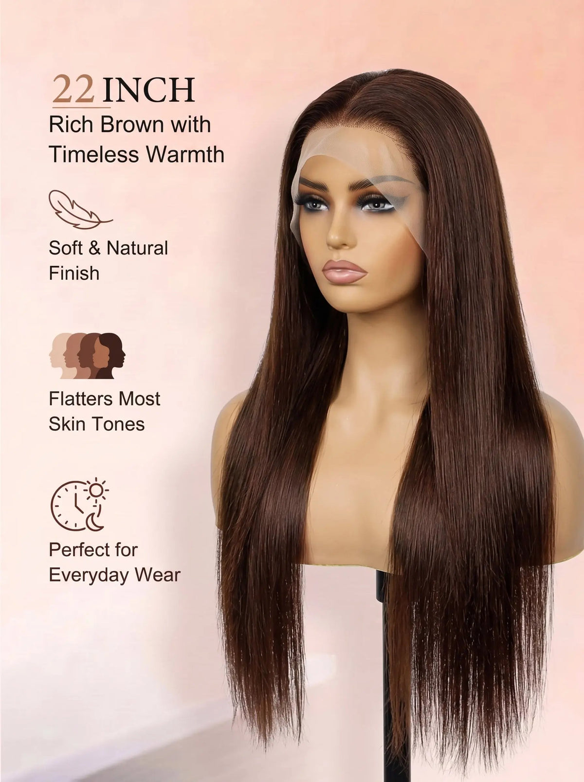 wigoutlets chocolate brown straight 13x4 lace front wig side view