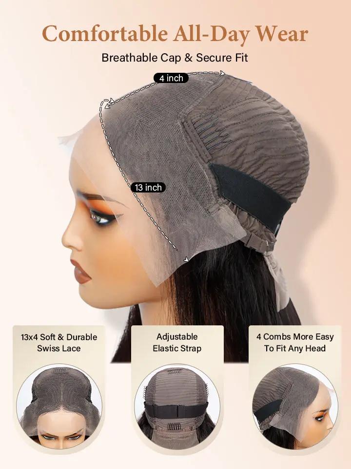 The details of 13x4 lace front human hair wig cap | WigOutlets