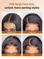 WigOutlets 13x6 Lace Frontal Wig Body Wave Human Hair Wigs Can Be Parted Anywhere