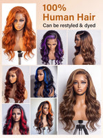 WigOutlets 13x6 Lace Frontal Wig Body Wave Human Hair Wigs Can Be Dyed Well