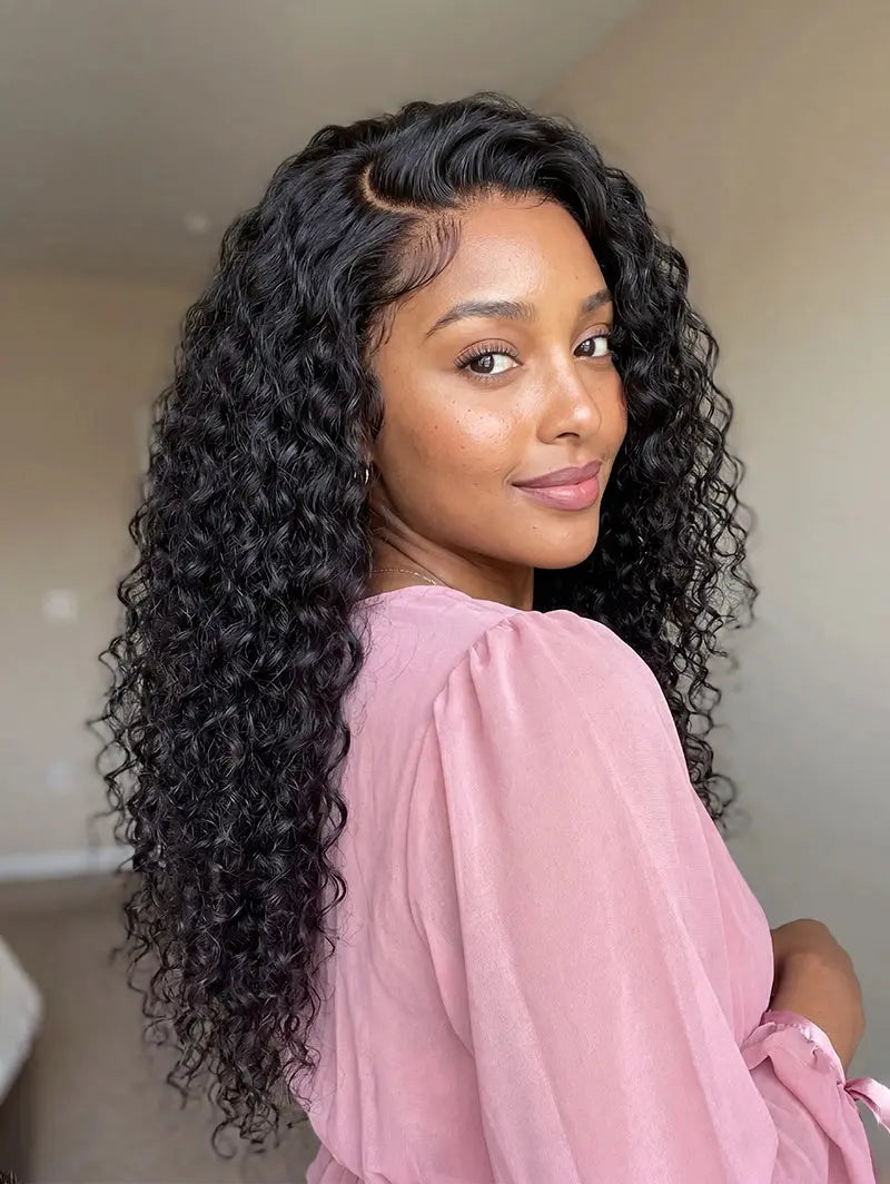 12"~28" Deep Wave Lace Frontal Wig 13x6 Lace Human Hair Wigs