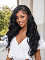 model on wigoutlets 13x6 lace front wig body wave