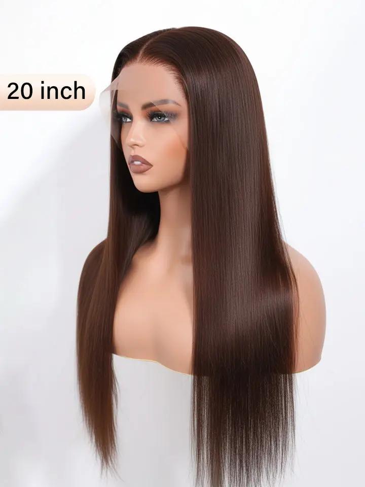 Chocolate Brown Straight Wig 13x4 Lace Front Human Hair Wigs