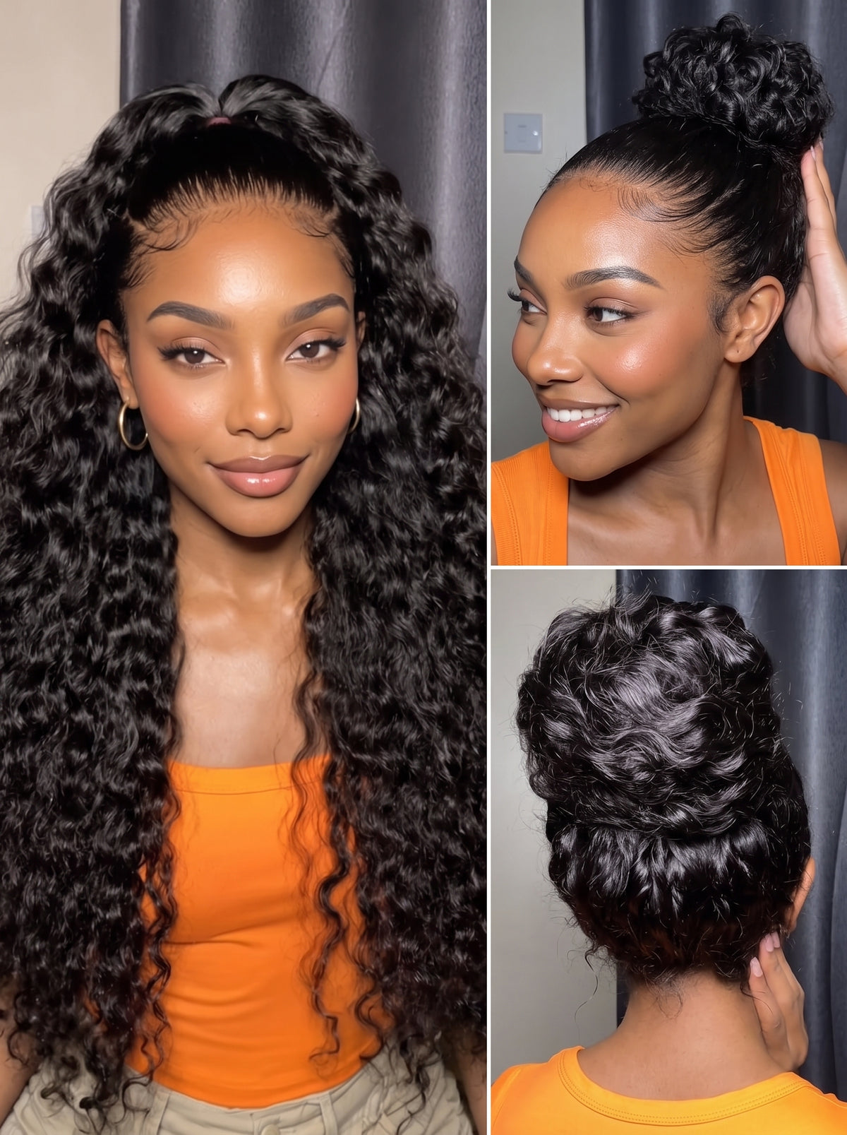 24"~30" Long 360 Lace Frontal Wig Water Wave Human Hair Wigs