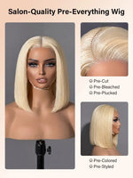 The front of Glueless Blonde Bob Wig by WigOutlets.
