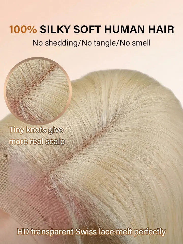 The Lace Details of Glueless 613 Blonde Bob Wig by WigOutlets.
