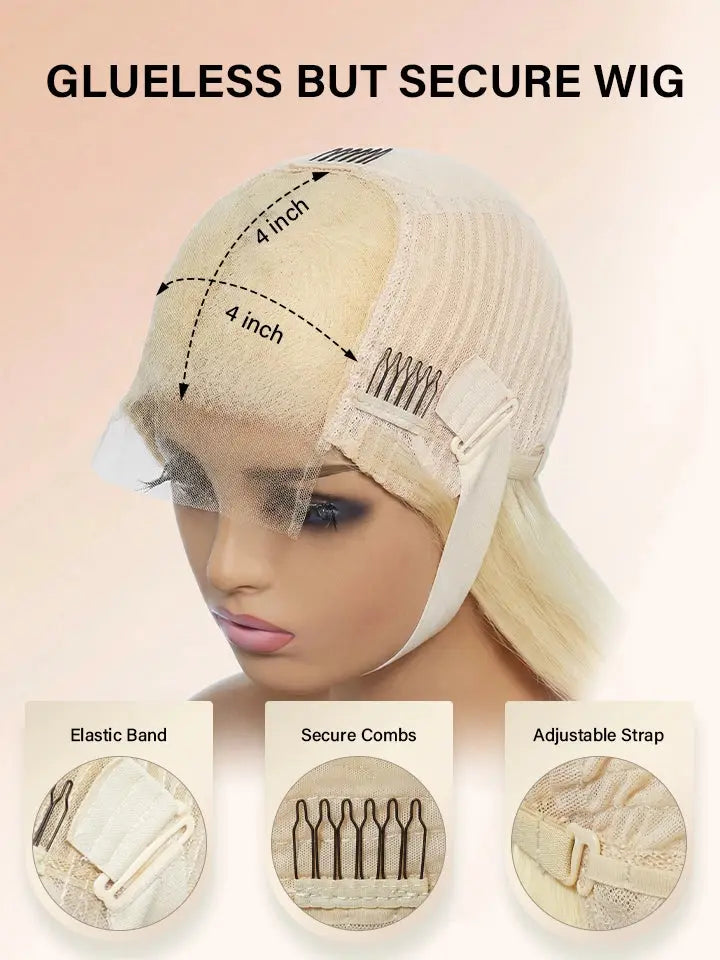 The Wig Cap of Blonde Bob 4x4 Lace Wig by WigOutlets.