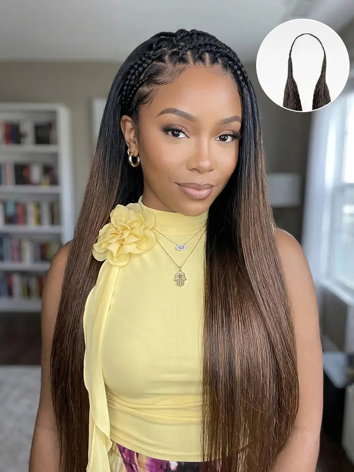 Ombre Brown Straight Feather Crochet Human Hair Extensions