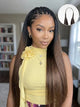 Ombre Brown Straight Feather Crochet Human Hair Extensions