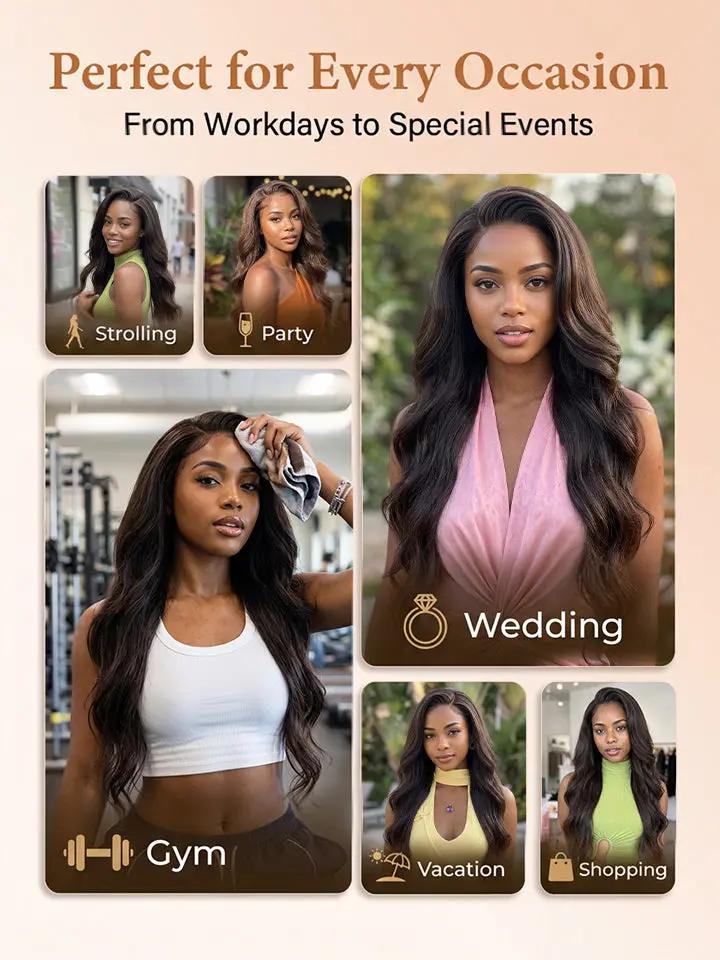 wigoutlets chocolate brown body wave lace front human hair wig for every occasion