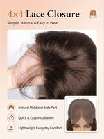 wigoutlets chocolate brown hair 4x4 lace front human hair wig lace details