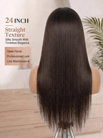 wigoutlets 24 inches chocolate brown wig straight human hair back view