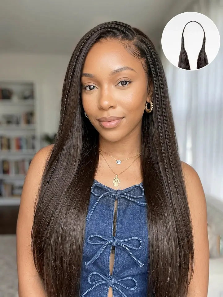 Chocolate Brown Straight Feather Crochet Human Hair Extensions