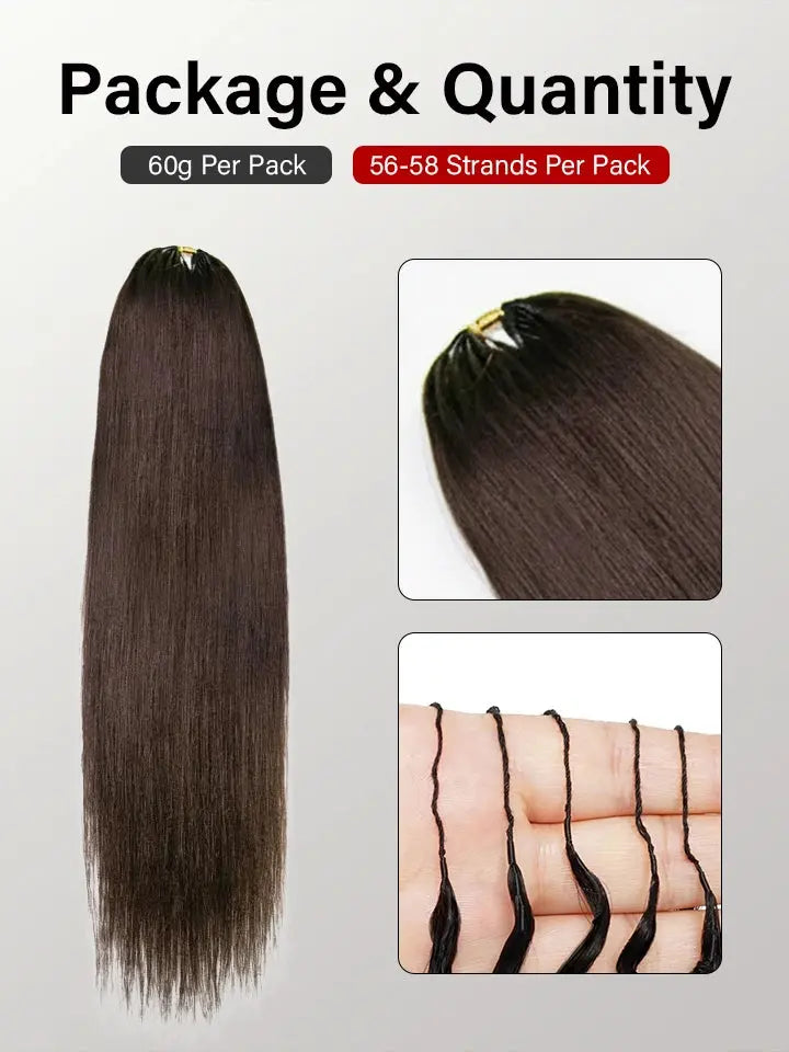 Chocolate Brown Straight Feather Crochet Human Hair Extensions