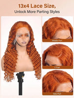 Ginger Deep Wave Lace Wig 13x4 Lace Front Human Hair Wigs