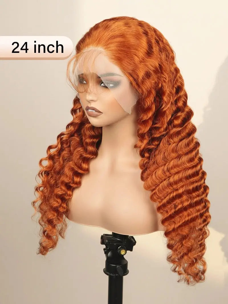 Ginger Deep Wave Lace Wig 13x4 Lace Front Human Hair Wigs