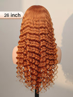 The Back of Ginger Deep Wave Lace Wig 13x4 Lace Front Human Hair Wigs