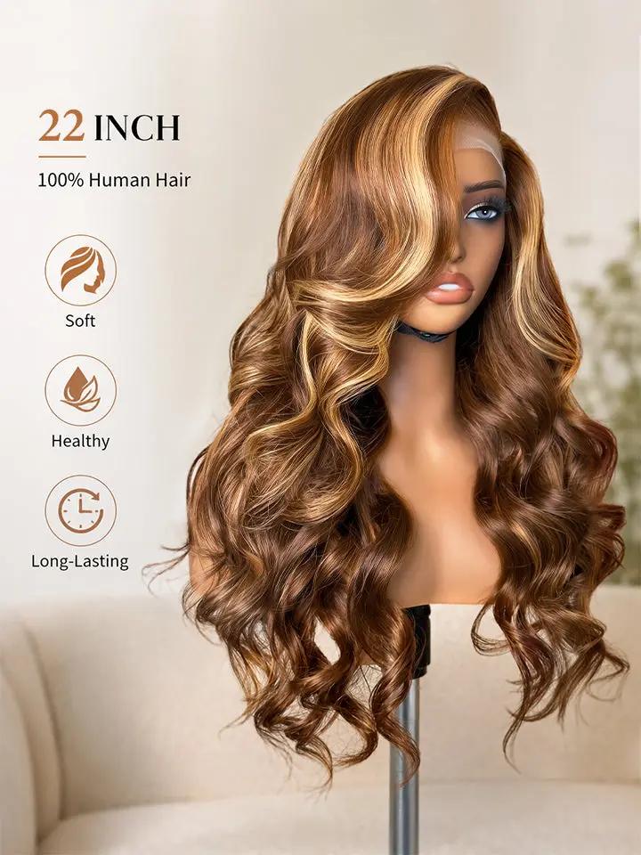 18"~30" Highlight Wig Body Wave 13x4 Lace Front Human Hair Wigs