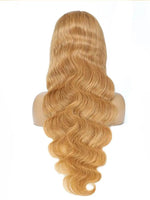 wigoutlets honey blonde body wave human hair wig back view