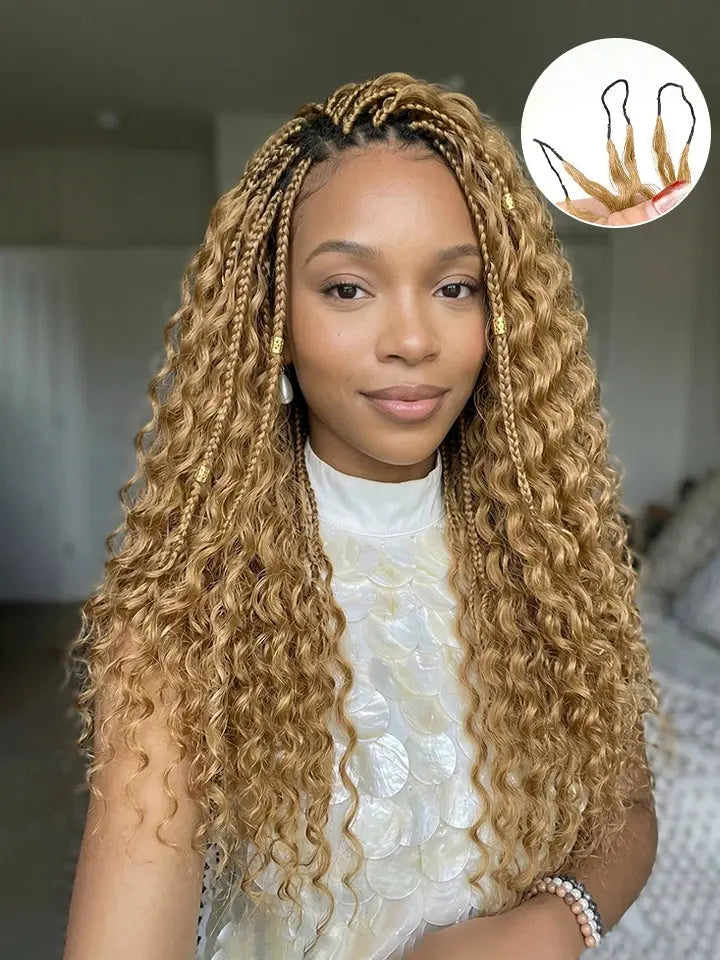 Honey Blonde Crochet Hair Deep Wave Human Hair Extension