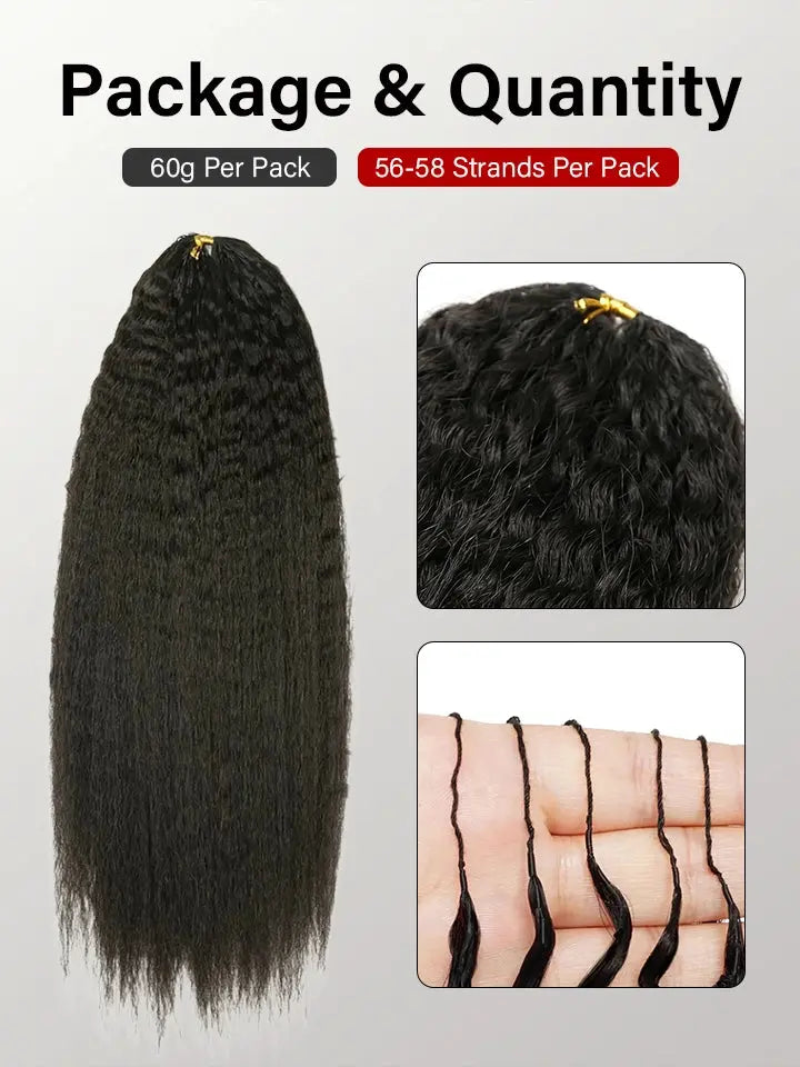 Kinky Straight Crochet Hair Machine Made Feather Human Hair Extension