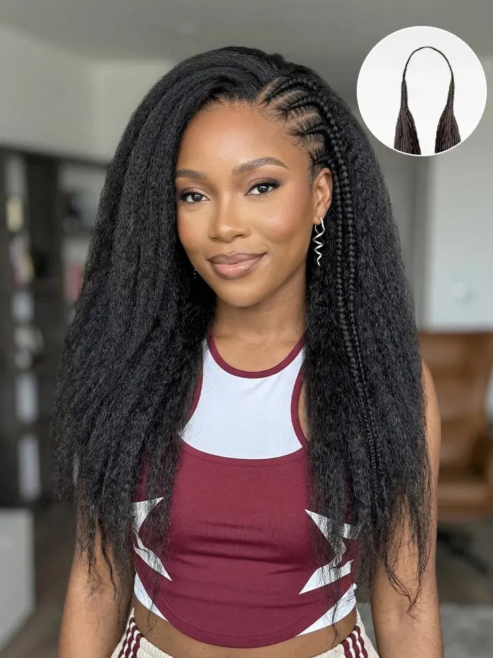 Kinky Straight Crochet Hair Machine Made Feather Human Hair Extension