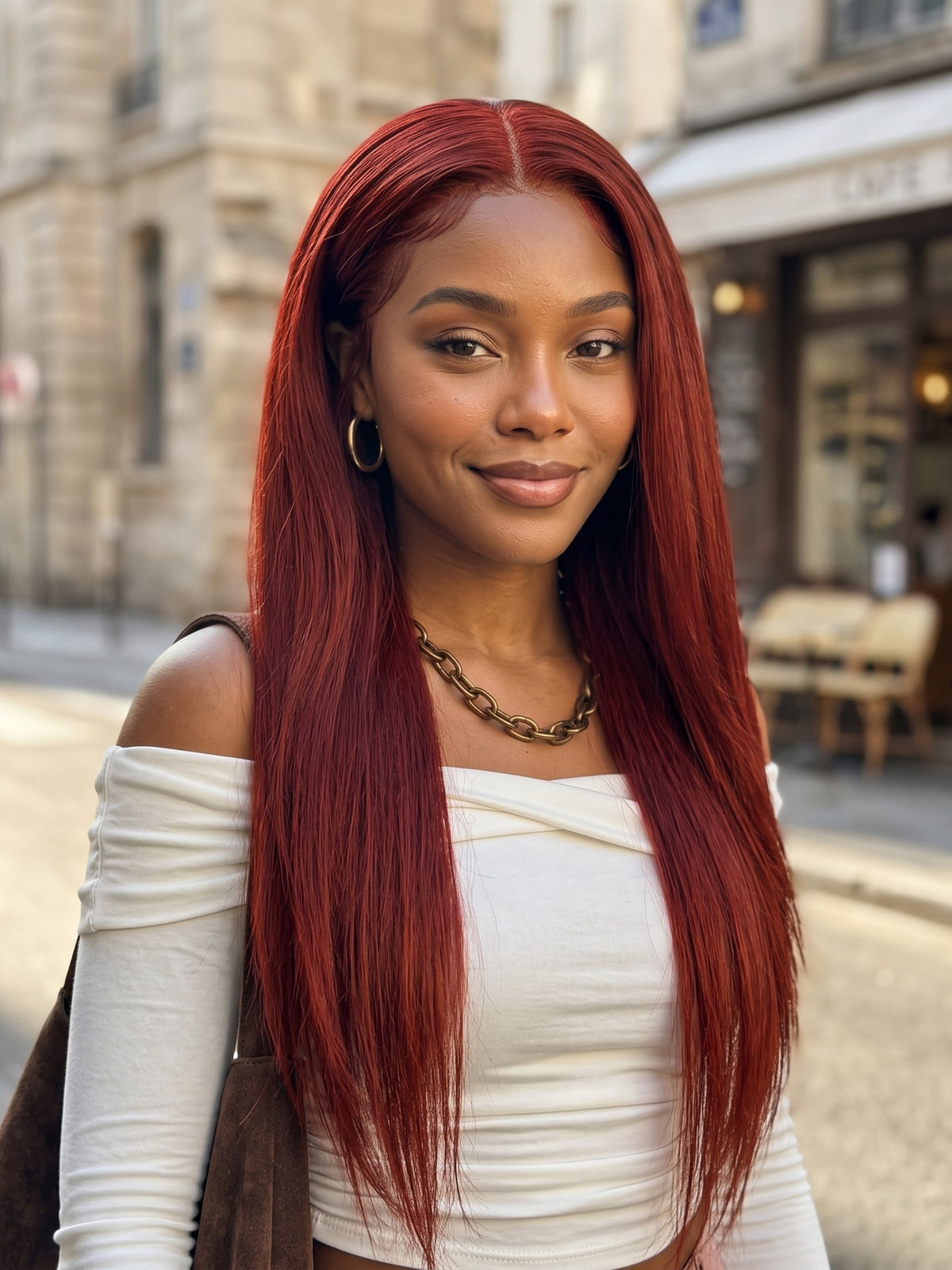 18"~30" Reddish brown Wig 13x4 & 13x6 Lace Front Straight Human Hair Wigs