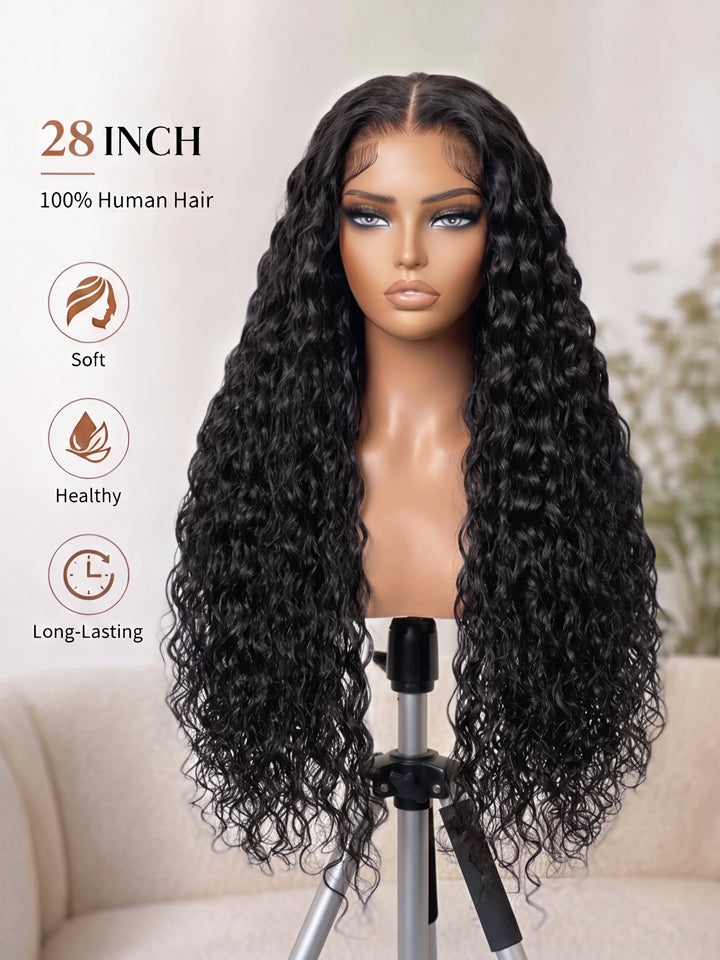 🔥 24"=$149 | 16"~30" Wear & Go Glueless 5x5 Lace Wig Water Wave Human Hair Wigs