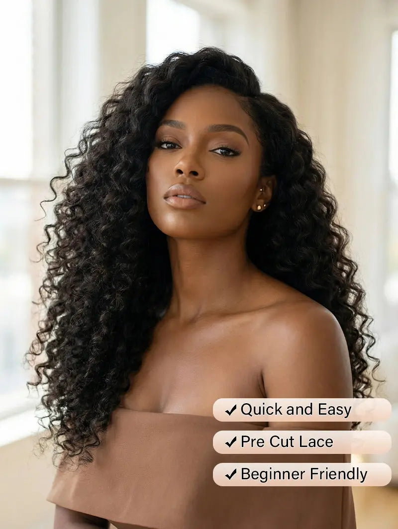 water wave human hair wigs 13x4 lace front wig | WigOutlets